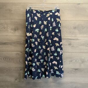 Sag Harbor Floral Maxi Button Skirt Women's Size Large